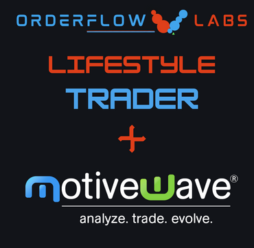 Promo card pairing OrderFlow Labs Lifestyle Trader with the MotiveWave analyze-trade-evolve platform